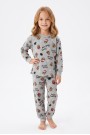 Erkek Çocuk Mutlu Yıllar Temalı %100 Pamuk Reaktif Boyalı Süprem Kumaş Uzun Kollu Pijama Takımı
