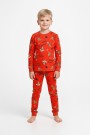 Erkek Çocuk Mutlu Yıllar Temalı %100 Pamuk Reaktif Boyalı Süprem Kumaş Uzun Kollu Pijama Takımı  