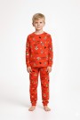 Erkek Çocuk Mutlu Yıllar Temalı %100 Pamuk Reaktif Boyalı Süprem Kumaş Uzun Kollu Pijama Takımı  