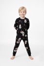 Erkek Çocuk Kardan Adam Desenli Yılbaşı Temalı %100 Pamuk Reaktif Boyalı Süprem Kumaş Uzun Kollu Pijama Takımı