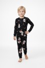 Erkek Çocuk Kardan Adam Desenli Yılbaşı Temalı %100 Pamuk Reaktif Boyalı Süprem Kumaş Uzun Kollu Pijama Takımı