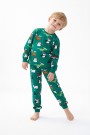 Erkek Çocuk Temalı Penguen Ve Geyik Desenli %100 Pamuk Reaktif Boyalı Süprem Kumaş Uzun Kollu Pijama Takımı