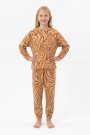 Garson Kız Çocuk Baskılı %100 Pamuk Reaktif Boyalı Süprem Kumaş Uzun Kollu Pijama Takımı