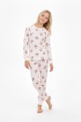 Garson Kız Çocuk Kiraz Desenli %100 Pamuk Reaktif Boyalı Süprem Kumaş Uzun Kollu Pijama Takımı