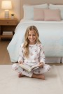 Garson Kız Çocuk Kiraz Desenli %100 Pamuk Reaktif Boyalı Süprem Kumaş Uzun Kollu Pijama Takımı