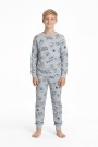 Garson Erkek Çocuk Mutlu Yıllar Temalı %100 Pamuk Reaktif Boyalı Süprem Kumaş Uzun Kollu Pijama Takımı