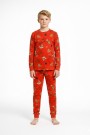 Garson Çocuk Mutlu Yıllar Temalı %100 Pamuk Reaktif Boyalı Süprem Kumaş Uzun Kollu Pijama Takımı 