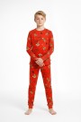 Garson Çocuk Mutlu Yıllar Temalı %100 Pamuk Reaktif Boyalı Süprem Kumaş Uzun Kollu Pijama Takımı 