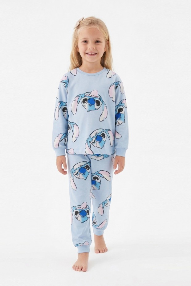 Kız Çocuk %100 Pamuk Reaktif Boyalı Süprem Kumaş Pijama Takımı