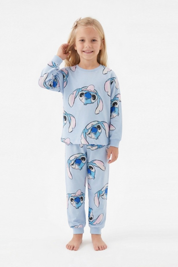 Kız Çocuk %100 Pamuk Reaktif Boyalı Süprem Kumaş Pijama Takımı