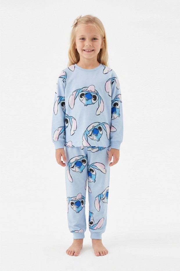 Kız Çocuk %100 Pamuk Reaktif Boyalı Süprem Kumaş Pijama Takımı