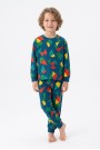Erkek Çocuk Geometrik Desen %100 Pamuk Reaktif Boyalı Süprem Kumaş Uzun Kollu Pijama Takımı