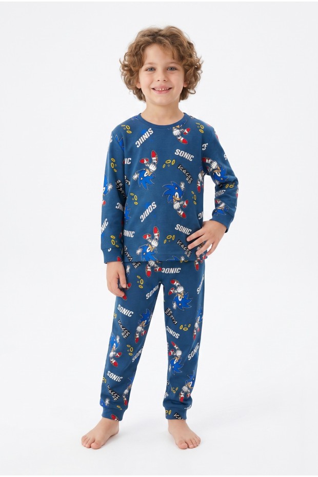 Erkek Çocuk %100 Pamuk Reaktif Boyalı İnterlok Kumaş Pijama Takımı  