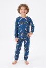 Erkek Çocuk %100 Pamuk Reaktif Boyalı İnterlok Kumaş Pijama Takımı  