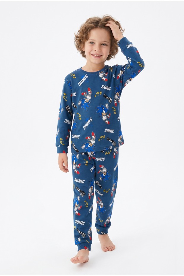 Erkek Çocuk %100 Pamuk Reaktif Boyalı İnterlok Kumaş Pijama Takımı  