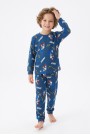 Erkek Çocuk %100 Pamuk Reaktif Boyalı İnterlok Kumaş Pijama Takımı  