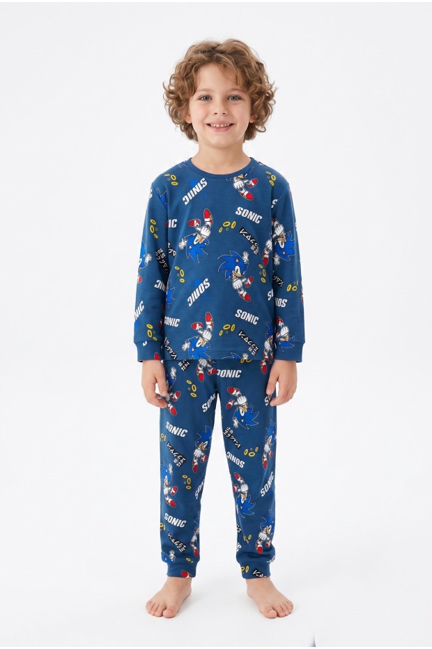 Erkek Çocuk %100 Pamuk Reaktif Boyalı İnterlok Kumaş Pijama Takımı  
