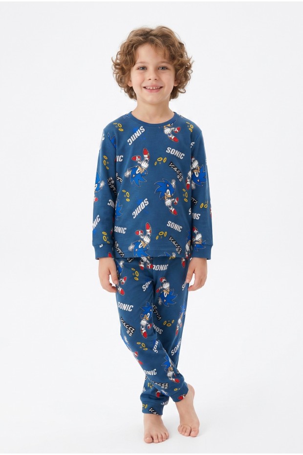 Erkek Çocuk %100 Pamuk Reaktif Boyalı İnterlok Kumaş Pijama Takımı  