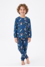 Erkek Çocuk %100 Pamuk Reaktif Boyalı İnterlok Kumaş Pijama Takımı  
