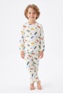 Erkek Çocuk %100 Pamuk Reaktif Boyalı İnterlok Kumaş Eğlenceli Araç Baskılı Pijama Takımı