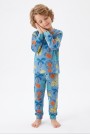 Erkek Çocuk %100 Pamuktan Üretilmiş Eğlenceli Hayvan Desenli Pijama Takımı