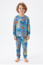 Erkek Çocuk %100 Pamuktan Üretilmiş Eğlenceli Hayvan Desenli Pijama Takımı