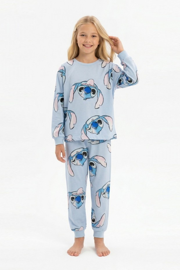 Garson Kız Çocuk %100 Pamuk Reaktif Boyalı Süprem Kumaş Pijama Takımı