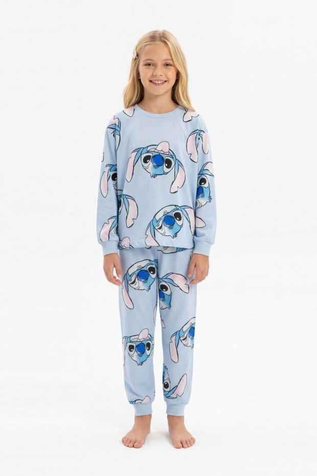 Garson Kız Çocuk %100 Pamuk Reaktif Boyalı Süprem Kumaş Pijama Takımı