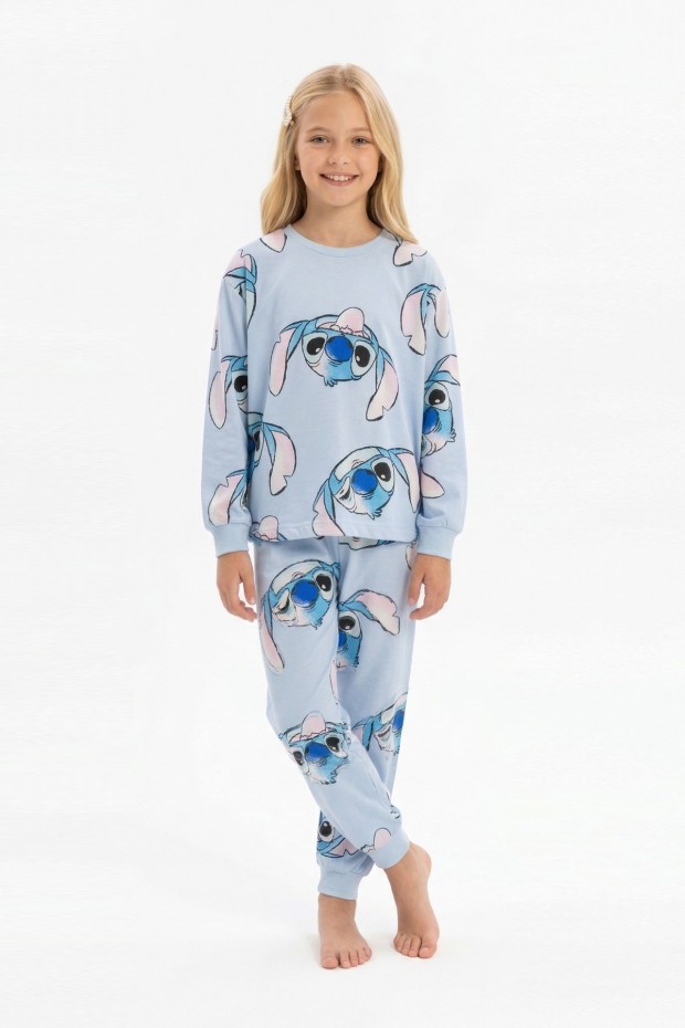 Garson Kız Çocuk %100 Pamuk Reaktif Boyalı Süprem Kumaş Pijama Takımı