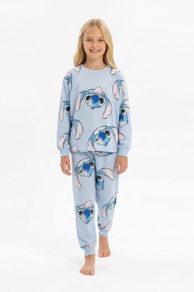 Garson Kız Çocuk %100 Pamuk Reaktif Boyalı Süprem Kumaş Pijama Takımı