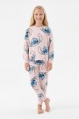 Garson Kız Çocuk %100 Pamuk Reaktif Boyalı Süprem Kumaş Uzun Kollu Pijama Takımı