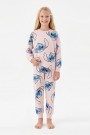 Garson Kız Çocuk %100 Pamuk Reaktif Boyalı Süprem Kumaş Uzun Kollu Pijama Takımı