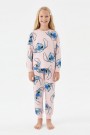 Garson Kız Çocuk %100 Pamuk Reaktif Boyalı Süprem Kumaş Uzun Kollu Pijama Takımı