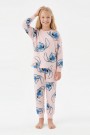 Garson Kız Çocuk %100 Pamuk Reaktif Boyalı Süprem Kumaş Uzun Kollu Pijama Takımı