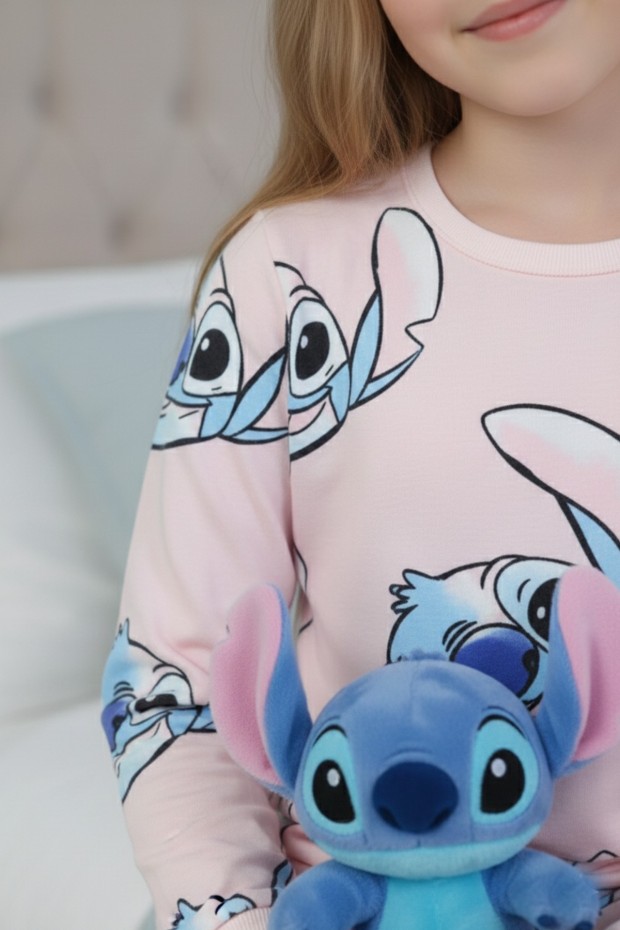 Garson Kız Çocuk %100 Pamuk Reaktif Boyalı Süprem Kumaş Uzun Kollu Pijama Takımı