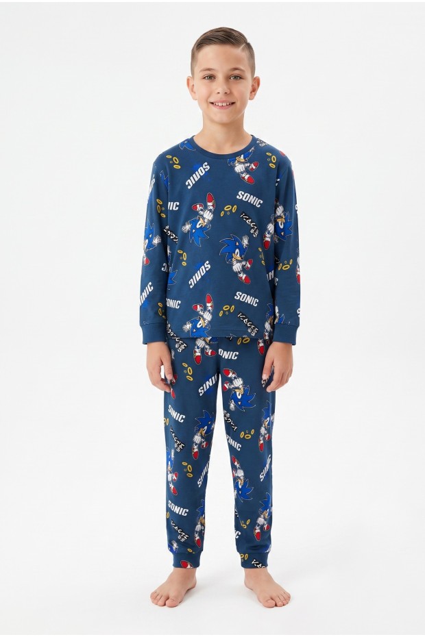 Garson Erkek Çocuk %100 Pamuk Reaktif Boyalı İnterlok Kumaş Pijama Takımı 