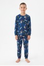 Garson Erkek Çocuk %100 Pamuk Reaktif Boyalı İnterlok Kumaş Pijama Takımı 