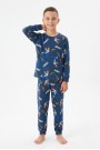 Garson Erkek Çocuk %100 Pamuk Reaktif Boyalı İnterlok Kumaş Pijama Takımı 