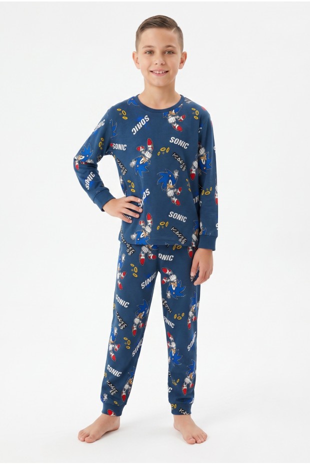 Garson Erkek Çocuk %100 Pamuk Reaktif Boyalı İnterlok Kumaş Pijama Takımı 