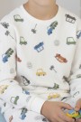 Garson Erkek Çocuk %100 Pamuk Reaktif Boyalı İnterlok Kumaş Eğlenceli Araç Baskılı Pijama Takımı