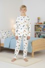 Garson Erkek Çocuk %100 Pamuk Reaktif Boyalı İnterlok Kumaş Eğlenceli Araç Baskılı Pijama Takımı