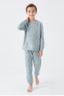 Garson Erkek Çocuk Aslan Ve Timsah Baskılı %100 Pamuk İnterlok Kumaş Uzun Kollu Pijama Takımı