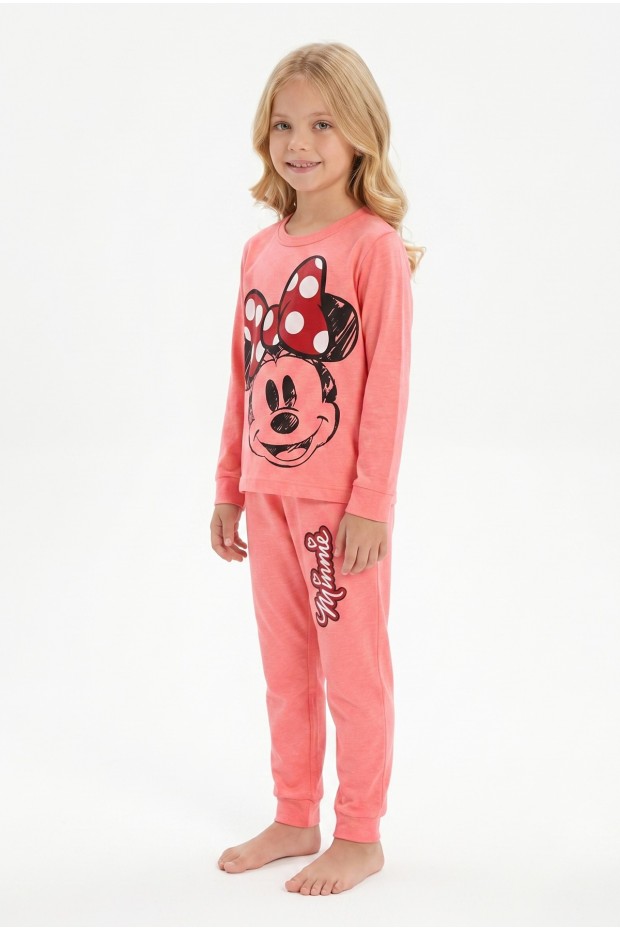 Kız Çocuk Karakter Baskılı %100 Pamuk Süprem Kumaş Uzun Kollu Pijama Takımı
