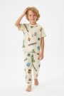 Erkek Çocuk Karakter Baskılı %100 Pamuk Süprem Kumaş Kısa Kollu Pijama Takımı
