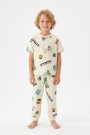 Erkek Çocuk Karakter Baskılı %100 Pamuk Süprem Kumaş Kısa Kollu Pijama Takımı