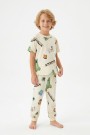 Erkek Çocuk Karakter Baskılı %100 Pamuk Süprem Kumaş Kısa Kollu Pijama Takımı