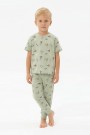 Erkek Çocuk Yelkenli Desenli %100 Pamuk Reaktif Boyalı Süprem Kumaş Kısa Kollu Pijama Takımı