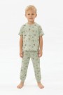 Erkek Çocuk Yelkenli Desenli %100 Pamuk Reaktif Boyalı Süprem Kumaş Kısa Kollu Pijama Takımı