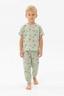 Erkek Çocuk Yelkenli Desenli %100 Pamuk Reaktif Boyalı Süprem Kumaş Kısa Kollu Pijama Takımı