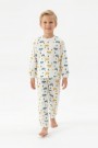 Erkek Çocuk Araba ve Ağaç Desenli %100 Pamuk Reaktif Boyama İnterlok Kumaş Uzun Kollu Pijama Takımı